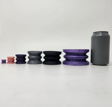 Load image into Gallery viewer, A Legendary Suction Cup next to a soda can and our other sizes for scale reference. All on a white background.