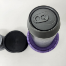 Load image into Gallery viewer, Top view of a soda can sitting on a Legendary size Double-Sided Suction Cup, on a white background.