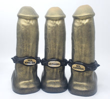 Load image into Gallery viewer, A trio of King Noire's insertable dual density toy in Night at the Opera, all with Edging Body Bands shown on a white background