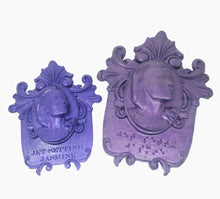 Load image into Gallery viewer, Jet Setting Jasmine's tactile portraits in inset and Braille on an off-white background