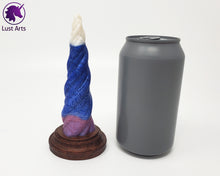 Load image into Gallery viewer, Photo of a Unicorn Horn insertable toy next to a soda can for scale on an off-white background