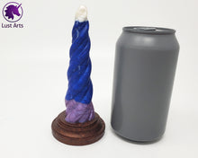 Load image into Gallery viewer, Photo of a Unicorn Horn insertable toy next to a soda can for scale on an off-white background
