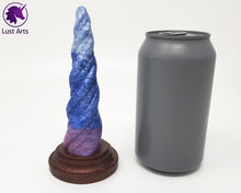Load image into Gallery viewer, Photo of a Unicorn Horn insertable toy next to a soda can for scale on an off-white background