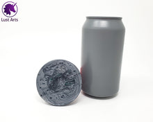 Load image into Gallery viewer, Photo of a Unicorn Horn insertable toy next to a soda can for scale on an off-white background
