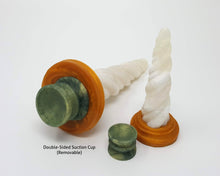Load image into Gallery viewer, Two Unicorn Horn themed fantasy adult toys with two Double-Sided Suction Cups
