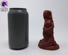 Load image into Gallery viewer, Preview photo showing underside of a pre-made Mermaid adult toy next to a standard size soda can for scale