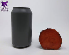 Load image into Gallery viewer, Preview photo showing underside of a pre-made Mermaid adult toy next to a standard size soda can for scale