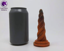 Load image into Gallery viewer, Photo of a Unicorn Horn insertable toy next to a soda can for scale on an off-white background