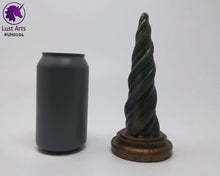 Load image into Gallery viewer, Photo of a Unicorn Horn insertable toy next to a soda can for scale on an off-white background
