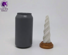 Load image into Gallery viewer, Photo of a Unicorn Horn insertable toy next to a soda can for scale on an off-white background