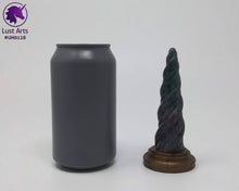 Load image into Gallery viewer, Photo of a Unicorn Horn insertable toy next to a soda can for scale on an off-white background