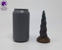 Load image into Gallery viewer, Photo of a Unicorn Horn insertable toy next to a soda can for scale on an off-white background
