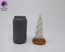 Load image into Gallery viewer, Photo of a Unicorn Horn insertable toy next to a soda can for scale on an off-white background
