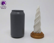 Load image into Gallery viewer, Photo of a Unicorn Horn insertable toy next to a soda can for scale on an off-white background
