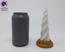 Load image into Gallery viewer, Photo of a Unicorn Horn insertable toy next to a soda can for scale on an off-white background