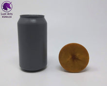 Load image into Gallery viewer, Photo of a Unicorn Horn insertable toy next to a soda can for scale on an off-white background