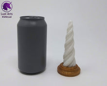 Load image into Gallery viewer, Photo of a Unicorn Horn insertable toy next to a soda can for scale on an off-white background