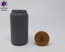 Load image into Gallery viewer, Photo of a Unicorn Horn insertable toy next to a soda can for scale on an off-white background
