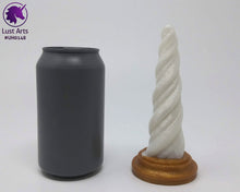 Load image into Gallery viewer, Photo of a Unicorn Horn insertable toy next to a soda can for scale on an off-white background
