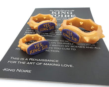 Load image into Gallery viewer, Three Edging Body Bands, one of each size, with inlaid text "YES, KING SIR" on a King Noire printed insert on an off-white background.