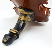 Load image into Gallery viewer, A FEMDOM insertable adult toy in &quot;Night at the Opera&quot; with a body band attached by the built-in suction cup base to the underside of a violin on a white background

