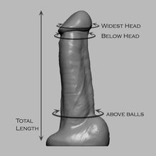 Load image into Gallery viewer, 3D image of King Noire&#39;s toy in a side view with arrows showing measurement areas
