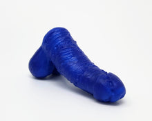 Load image into Gallery viewer, Frank&#39;s Monster Frankenstein-themed fantasy dildo from Lust Arts in Blue, resting on its front
