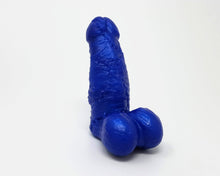 Load image into Gallery viewer, Frank&#39;s Monster Frankenstein-themed fantasy dildo from Lust Arts in Blue, standing up
