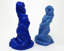 Load image into Gallery viewer, Two Mermaid fantasy adult toys from Lust Arts in blue solid and marble custom color examples
