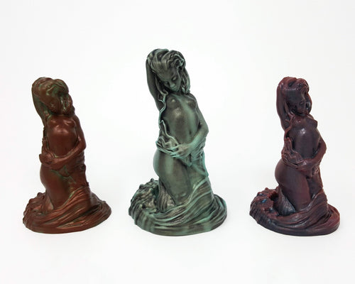 Three of the Mermaid fantasy adult toy designs facing forwards from Lust Arts in each of the original colors