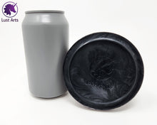Load image into Gallery viewer, Preview photo showing the suction cup base underside of a pre-made Tentacle adult toy next to a standard size soda can for scale
