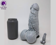 Load image into Gallery viewer, Preview photo of pre-made toy and mini charm next to a standard size soda can for scale
