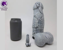 Load image into Gallery viewer, Preview photo of pre-made toy and mini charm next to a standard size soda can for scale
