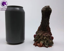 Load image into Gallery viewer, Preview photo rotating around a pre-made Mosswood Dragon adult toy next to a standard size soda can for scale
