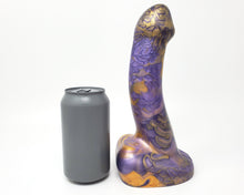 Load image into Gallery viewer, Side view of a Duchess Royal Fetish FEMDOM insertable adult toy on a white background with a soda can for scale
