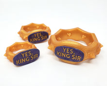 Load image into Gallery viewer, Three Edging Body Bands, one of each size, with inlaid text &quot;YES, KING SIR&quot; on an off-white background.
